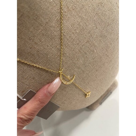 Lili Claspe Rope the Moon & Star Gold Lariat Necklace. NWT - Picture 2 of 7